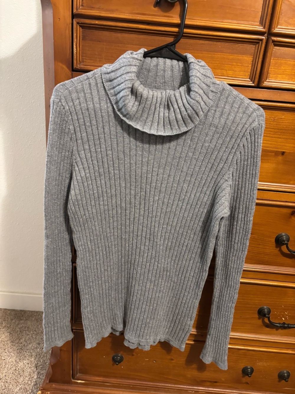 Sonoma Ribbed Cowl Neck Sweater - Gray